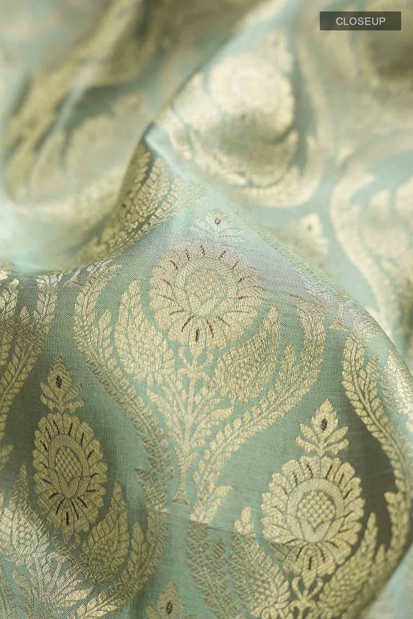 Sage Green Kanchipuram Silk Saree