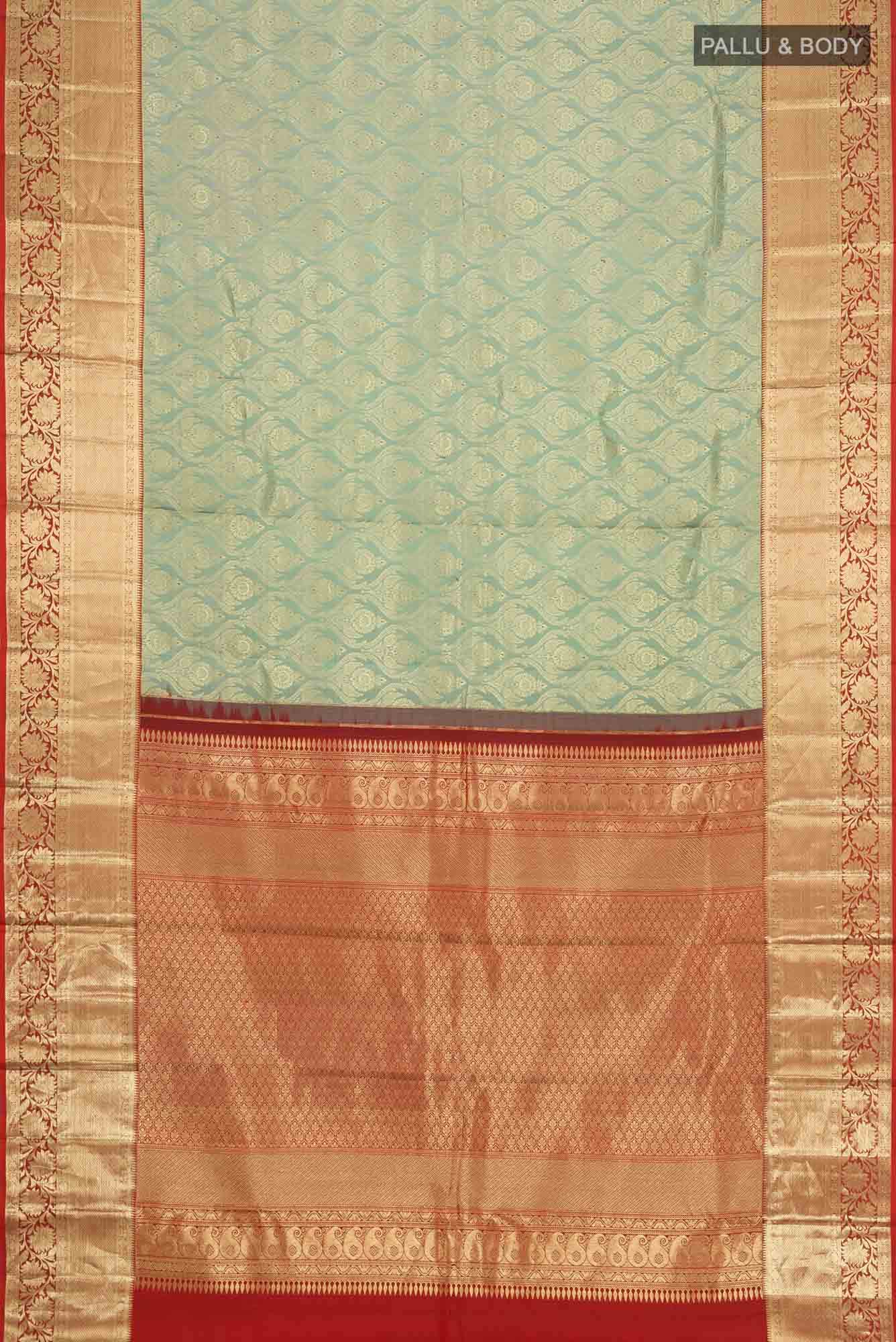 Sage Green Kanchipuram Silk Saree