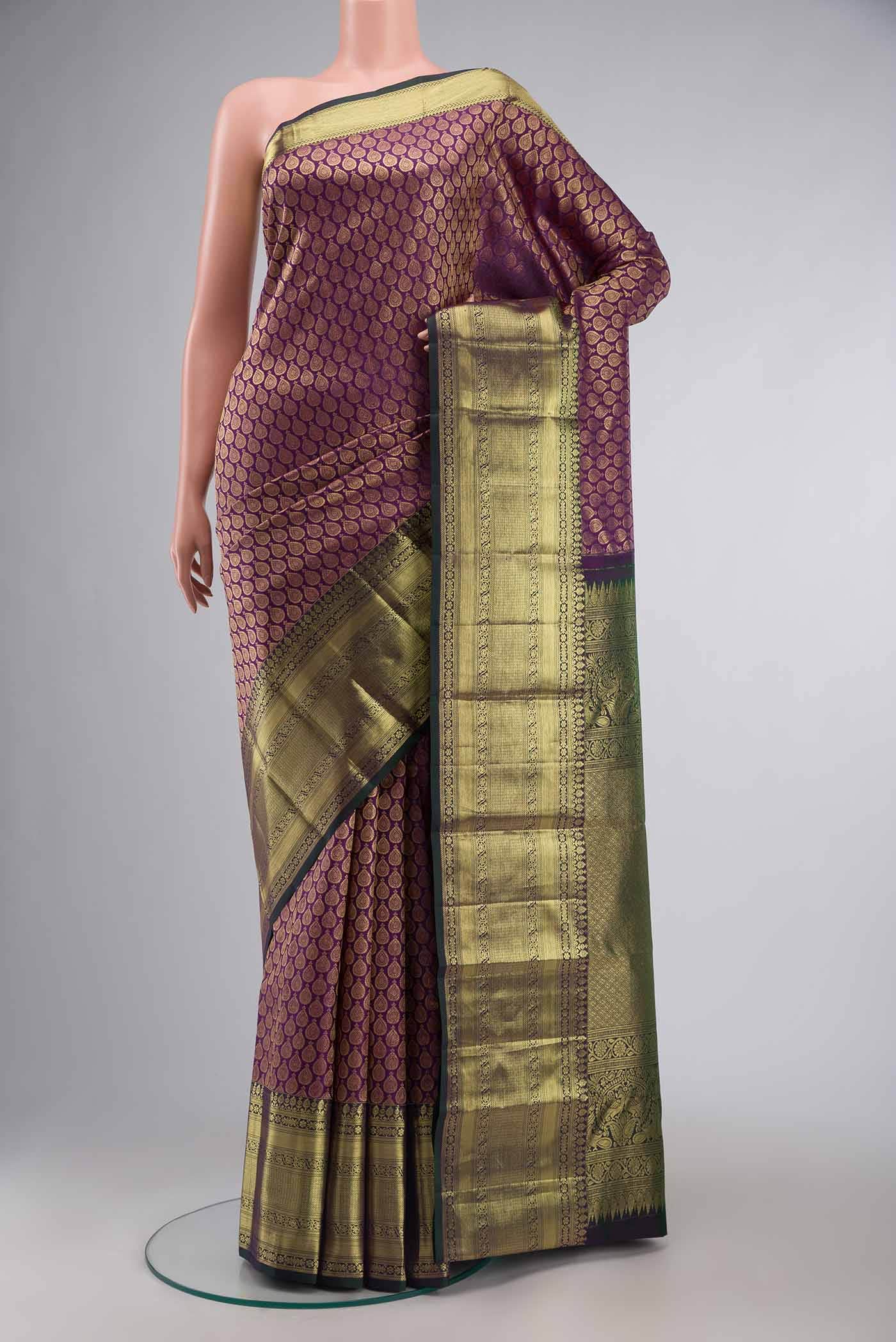 Violet Kanchipuram Silk Saree