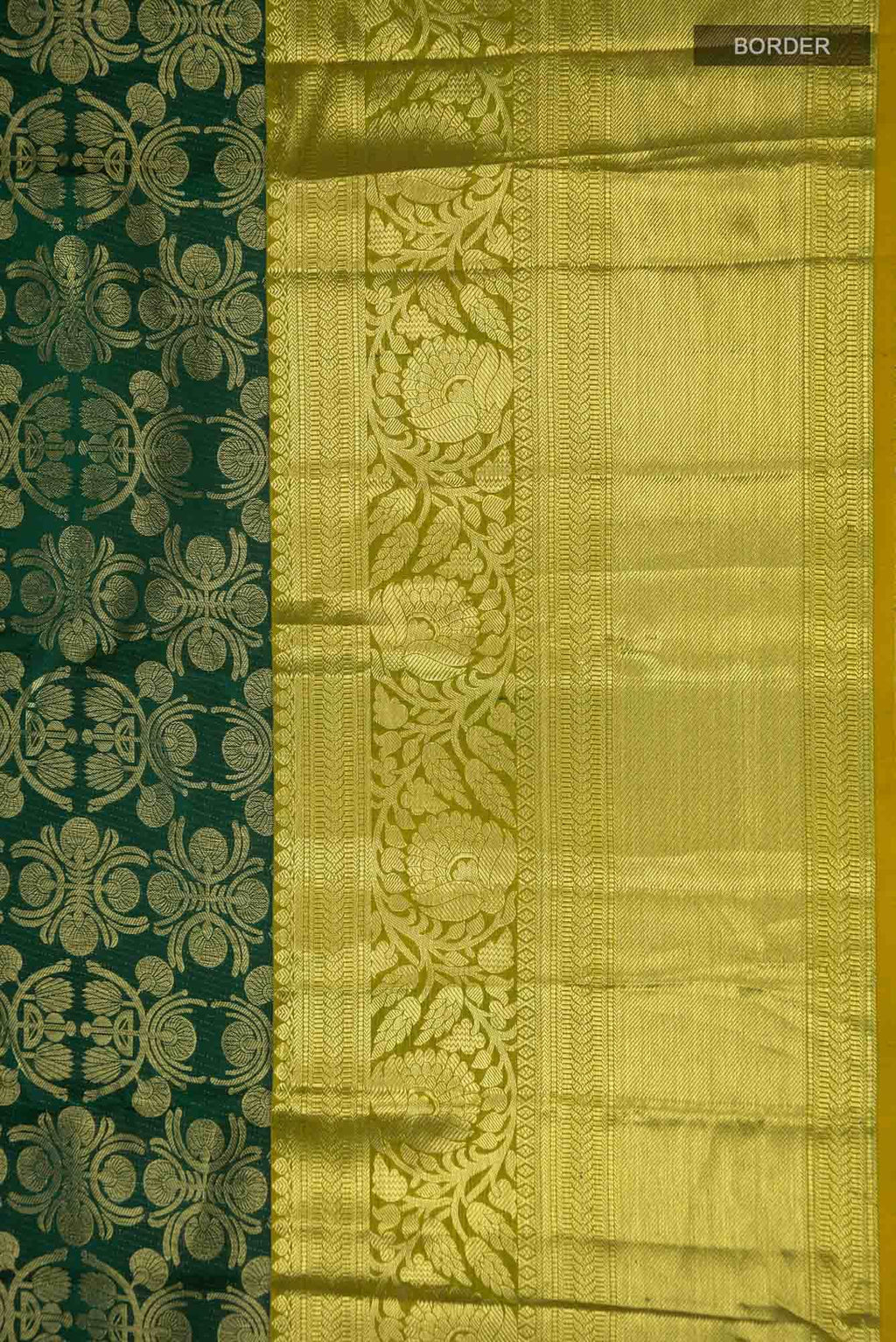 Bottle Green Kanchipuram Silk Saree
