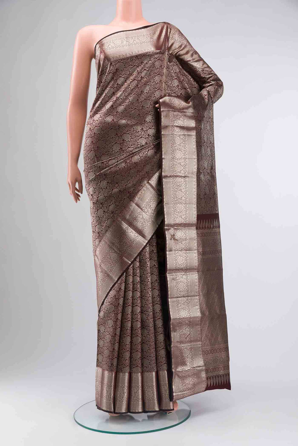 Brown Kanchipuram Silk Saree