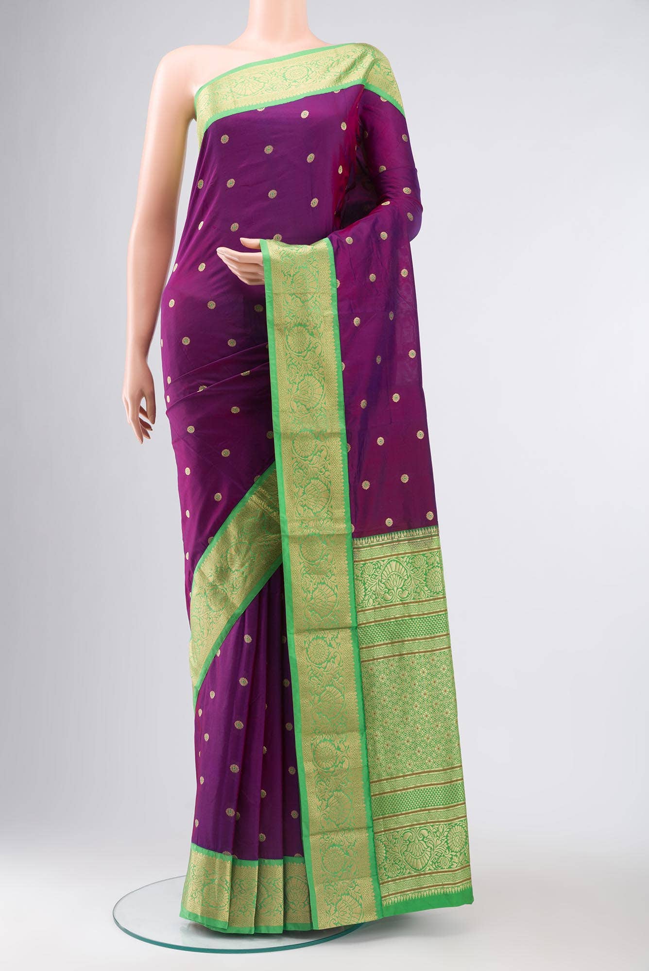 Purple Blended Bangalore Silk Saree