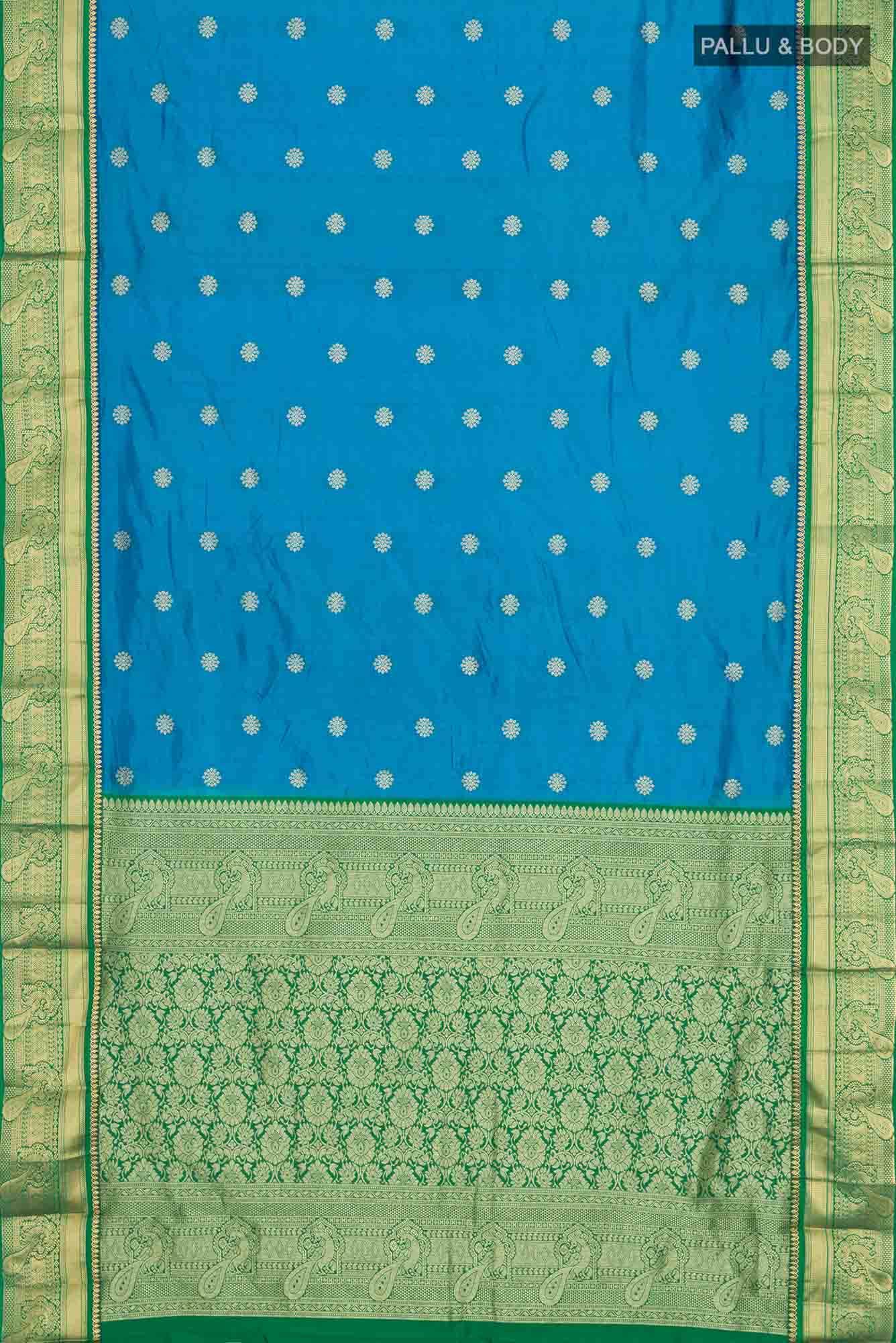 Blue Blended Bangalore Silk Saree