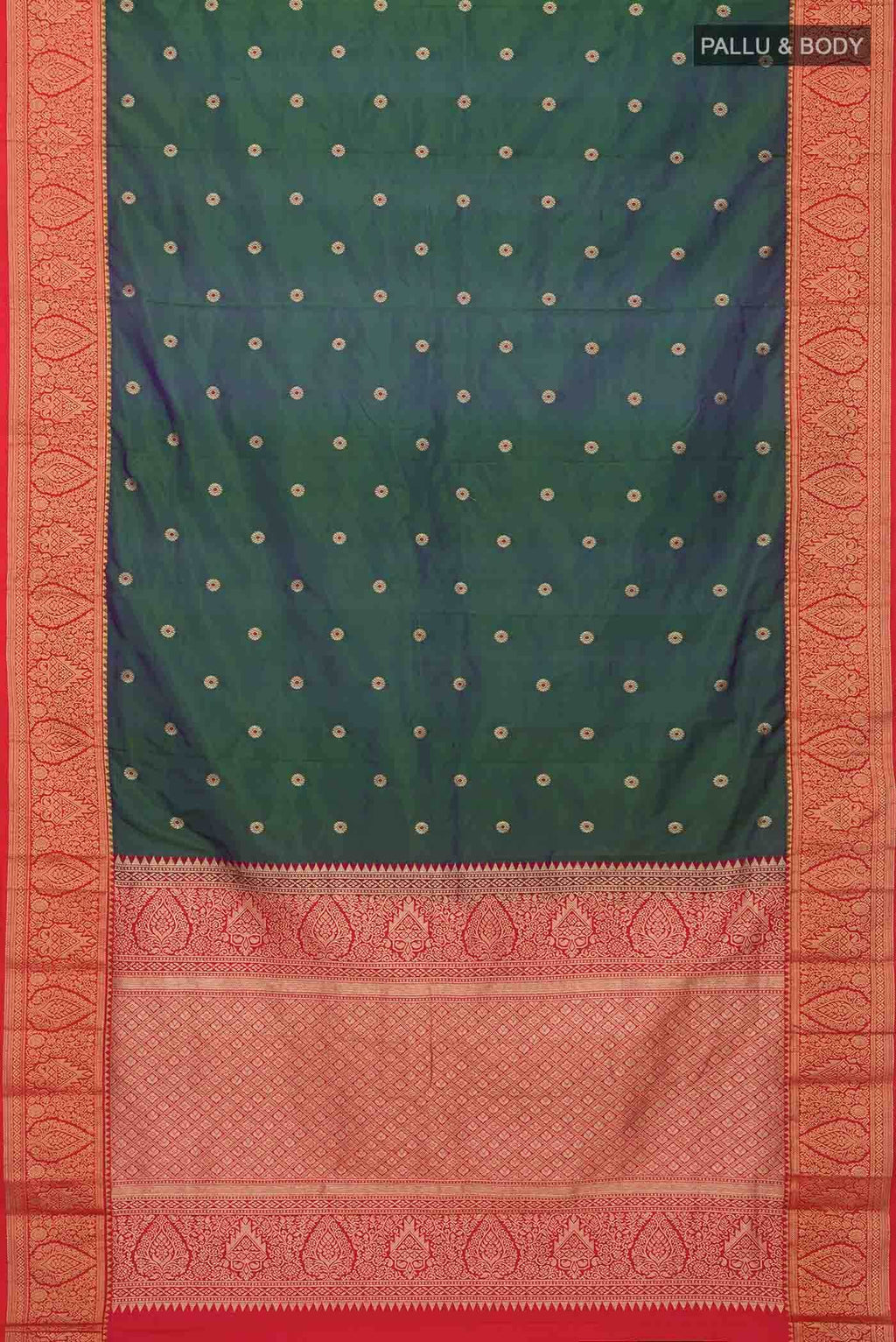 Green With Blue Dual Tone Bangalore Silk Saree