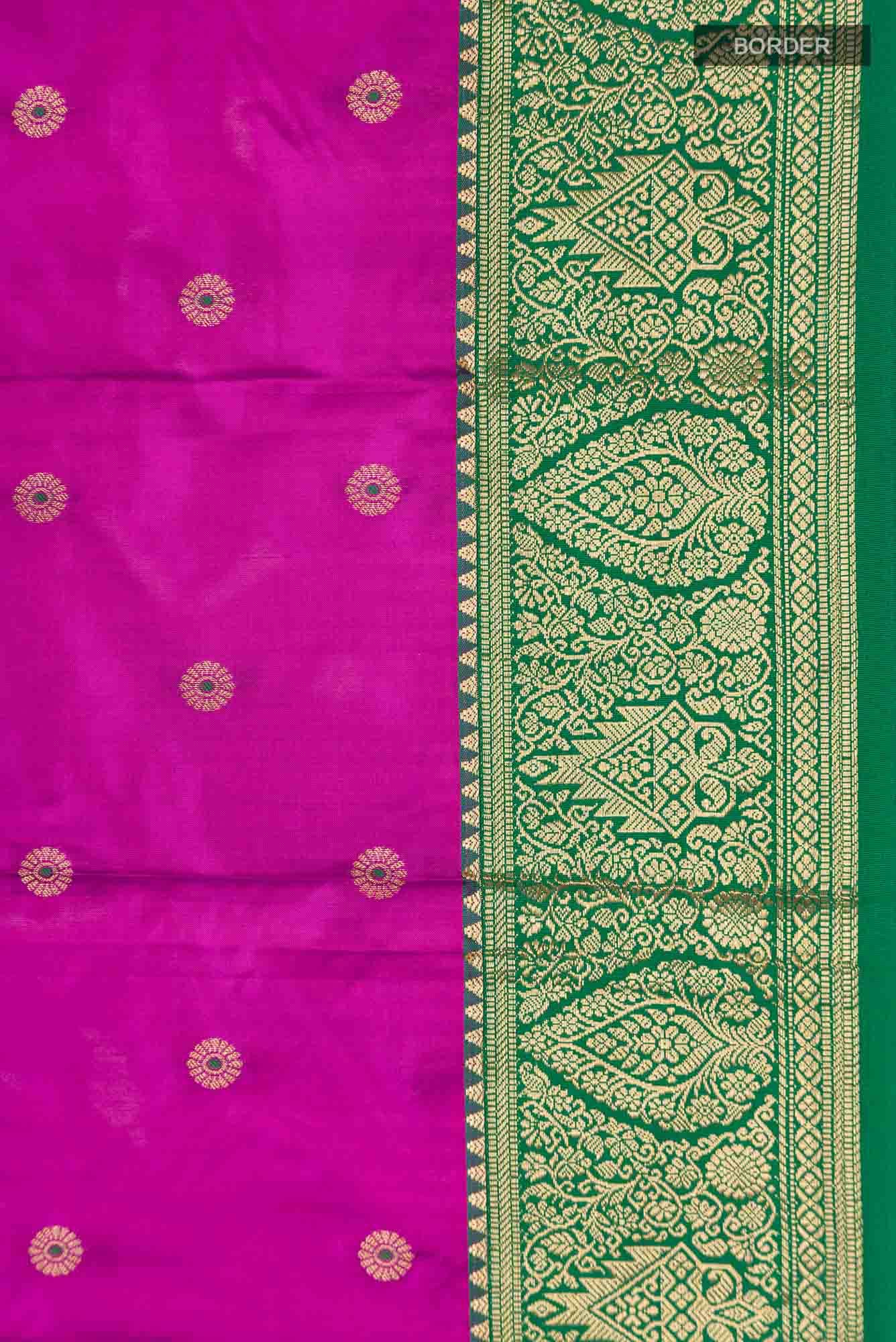 Magenta Blended Bangalore Silk Saree