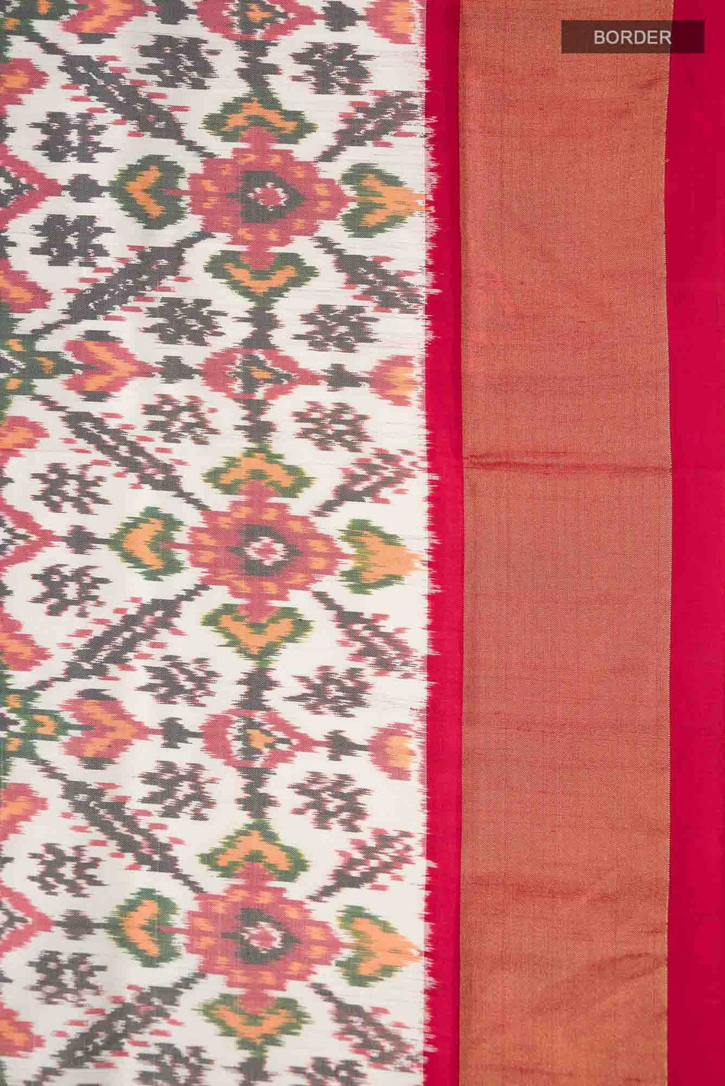 Off White Pochampally Silk Saree