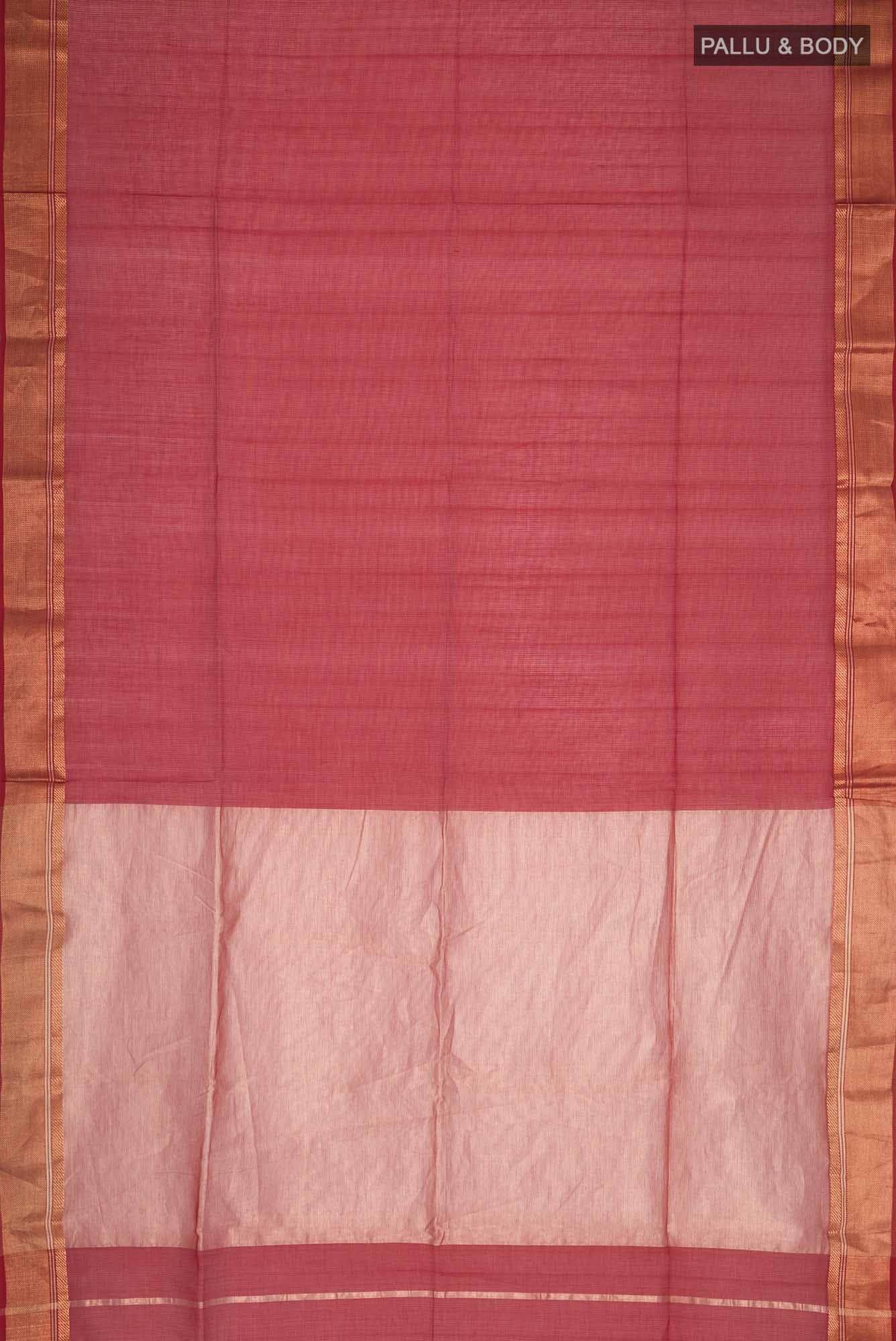 Red Maheshwari Silk Cotton Saree