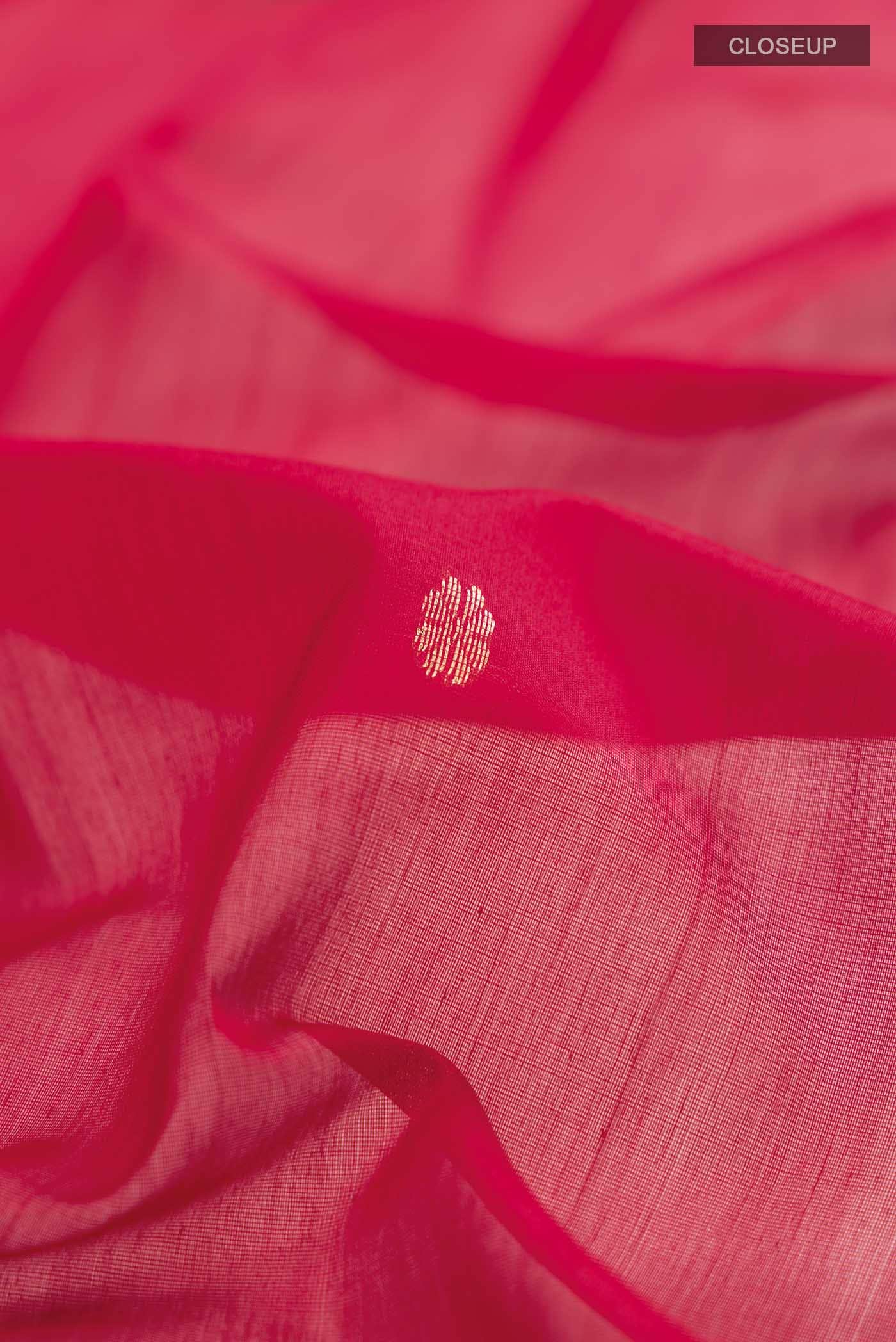 Red Maheshwari Silk Cotton Saree