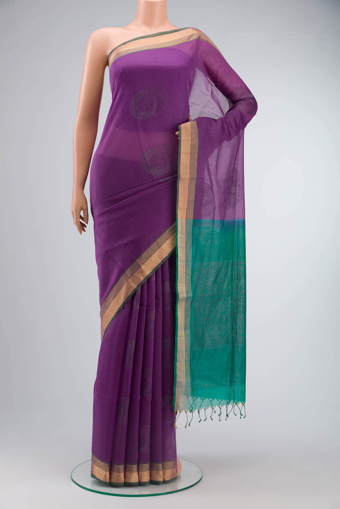 Lavender Silk Cotton Saree