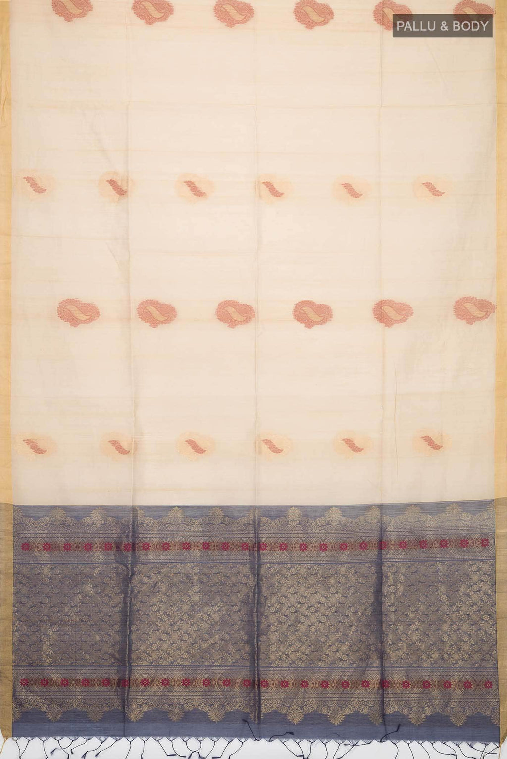 Beige Silk Cotton Saree