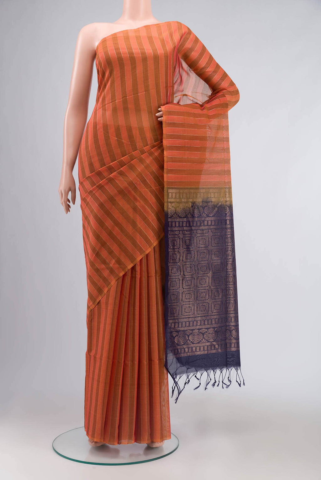 Orange Silk Cotton Saree
