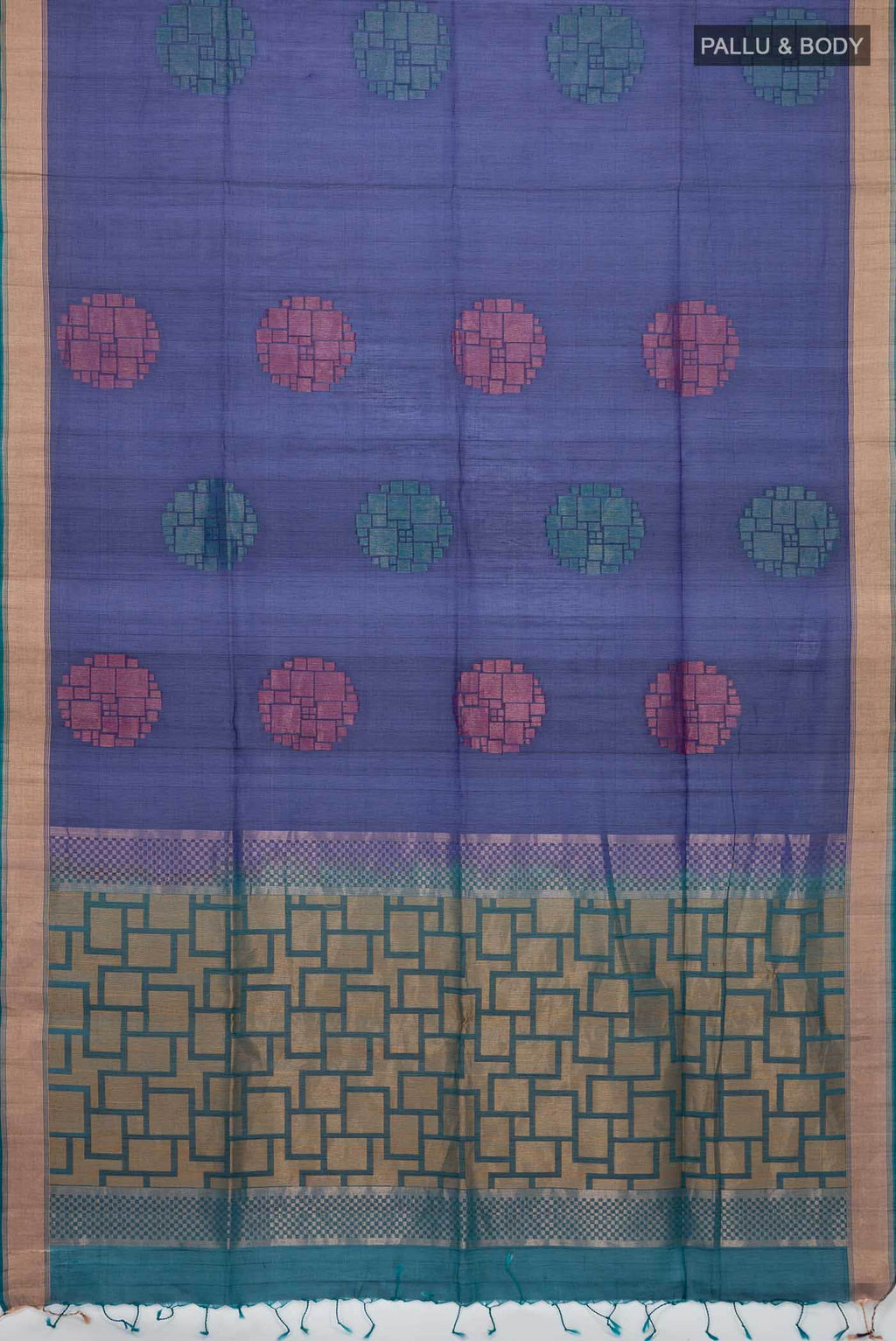 Navy Blue Silk Cotton Saree