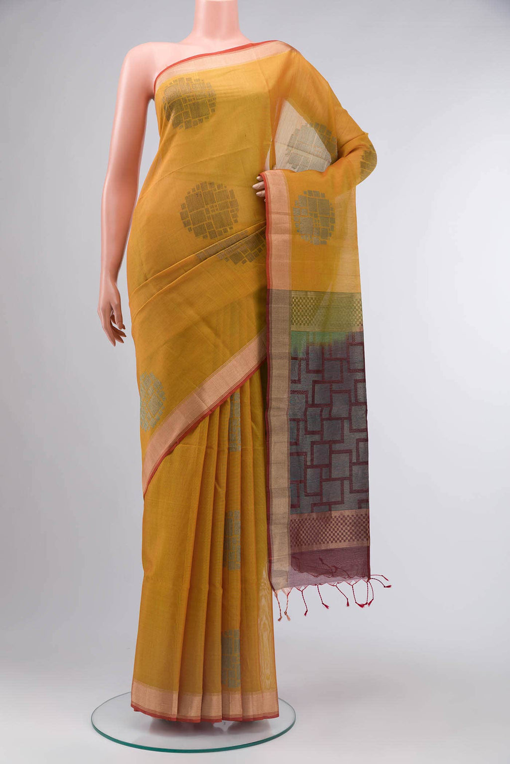 Orange Silk Cotton Saree