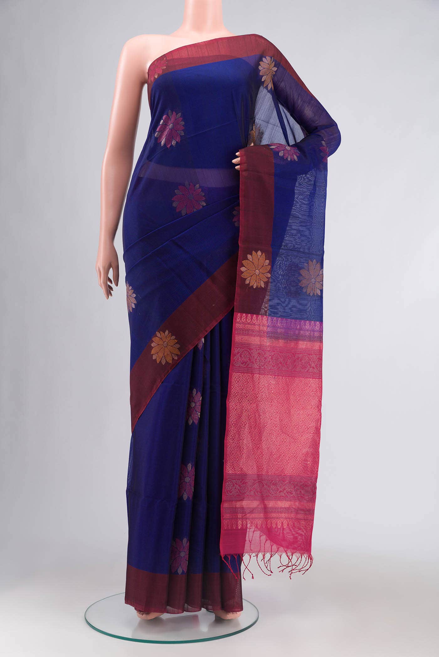 Blue Silk Cotton Saree