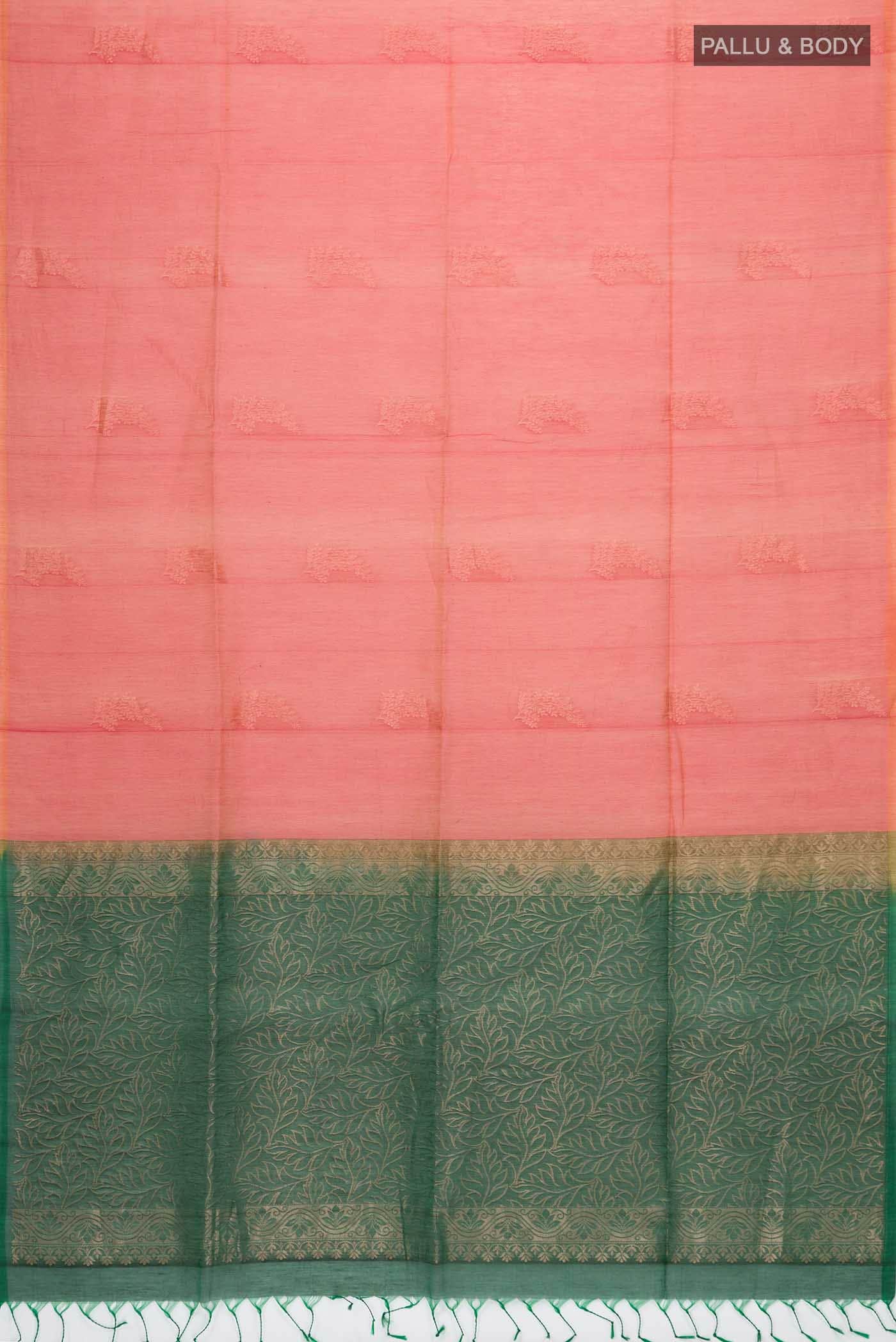 Orange with Pink Dual Tone Silk Cotton Saree