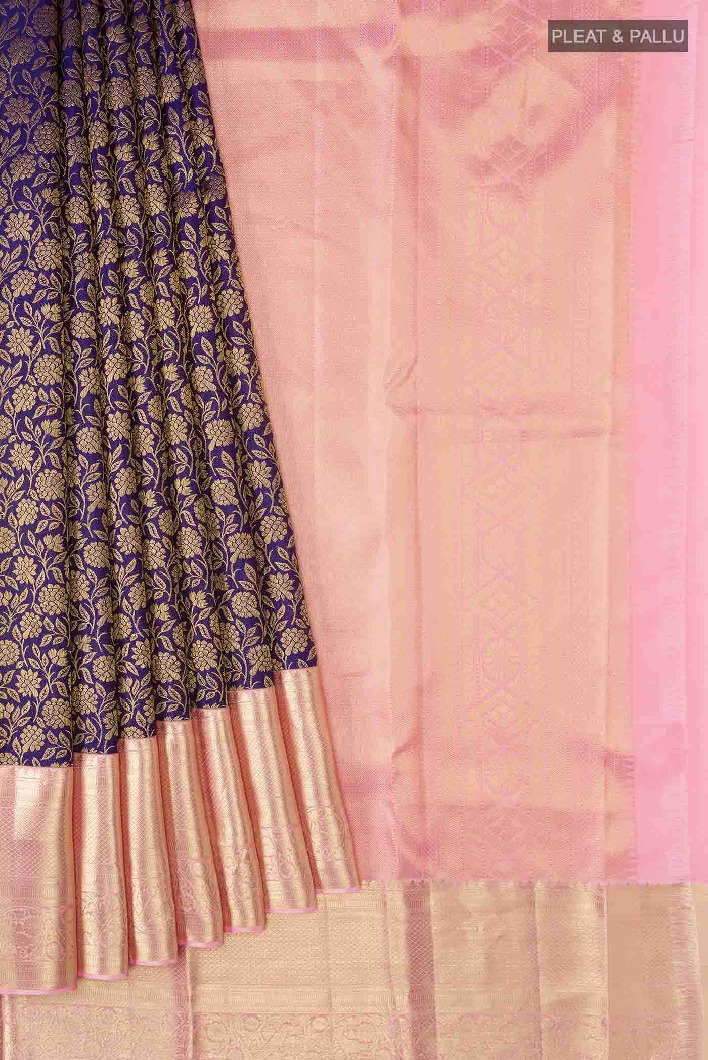 Navy Blue Kanchipuram Silk Saree