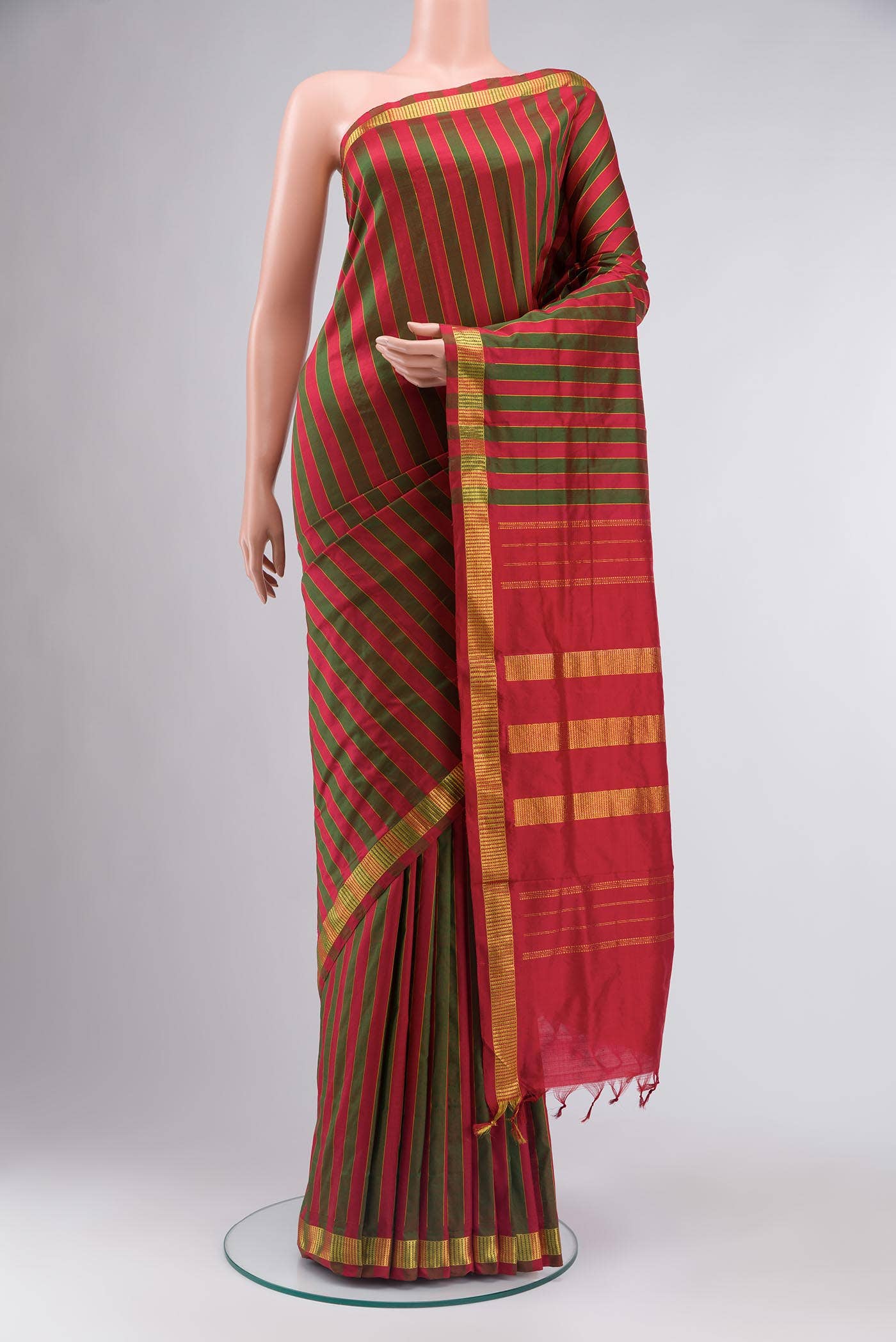 Multi Kanchipuram Silk Nine Yards Saree
