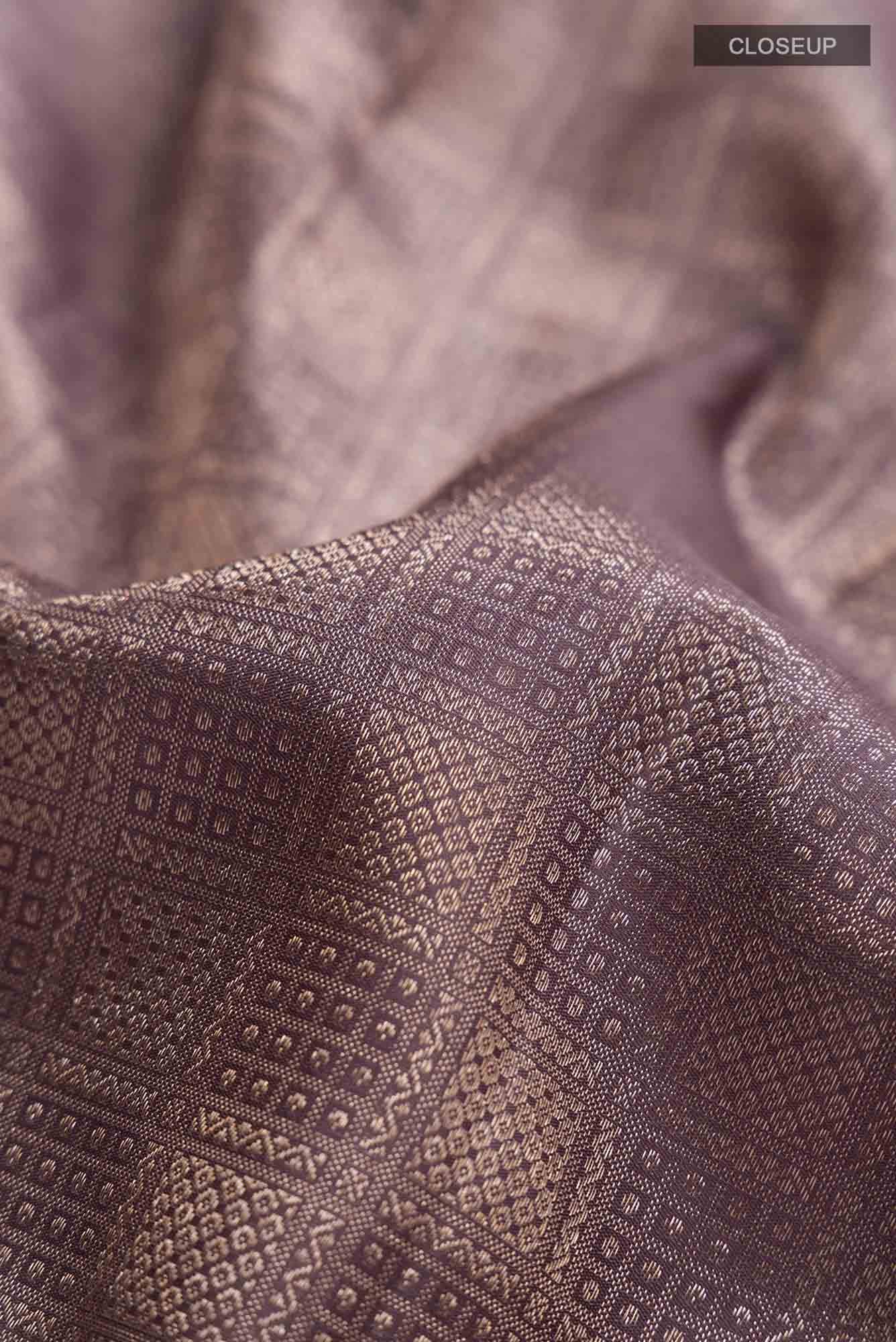 Dark Mauve Kanchipuram Silk Saree