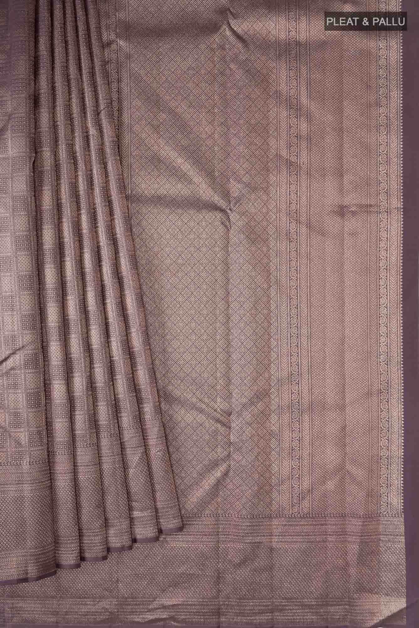 Dark Mauve Kanchipuram Silk Saree