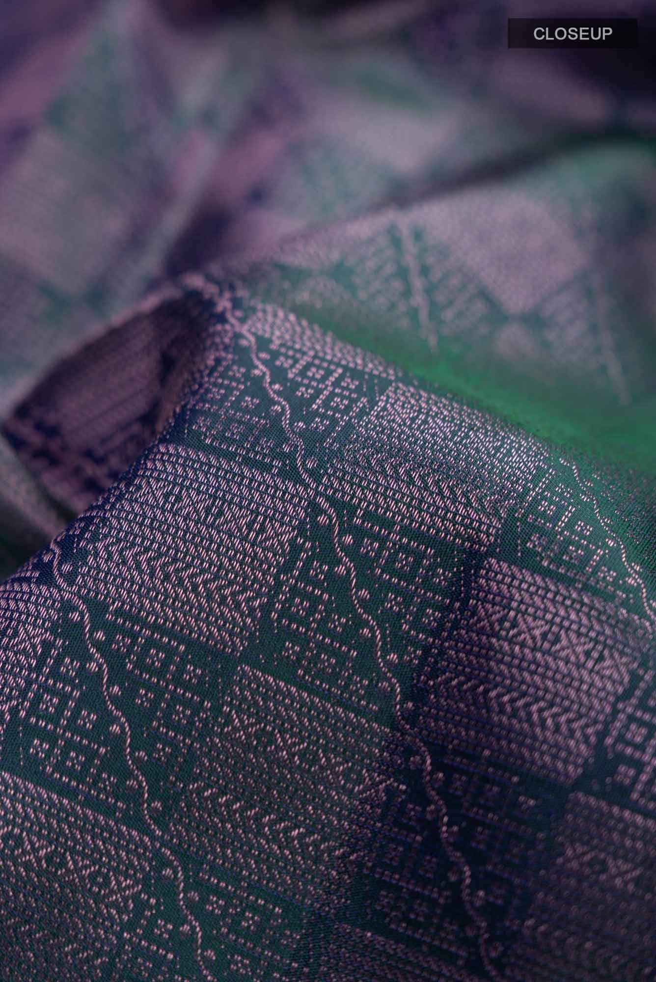 Blue with Green Dual Tone Kanchipuram Silk Saree