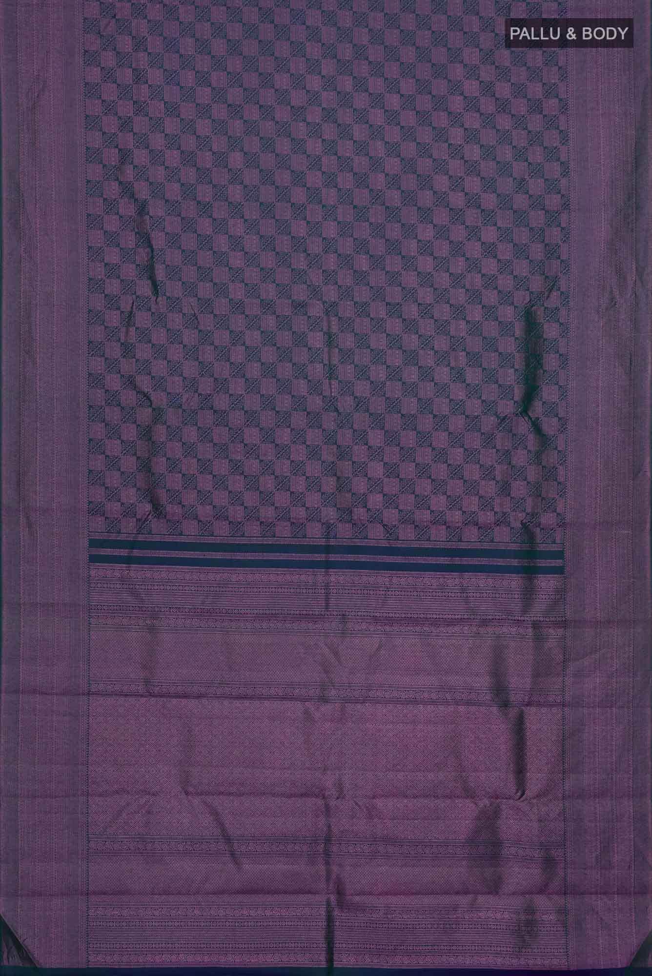 Blue with Green Dual Tone Kanchipuram Silk Saree