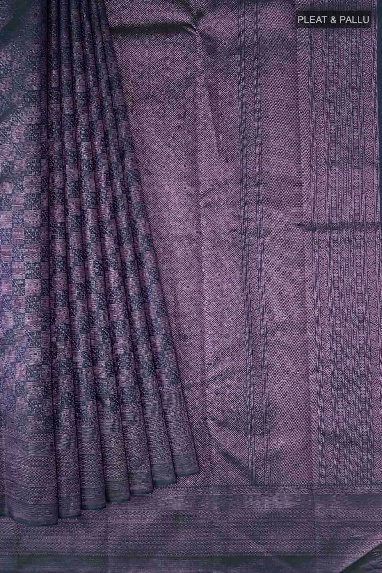 Blue with Green Dual Tone Kanchipuram Silk Saree