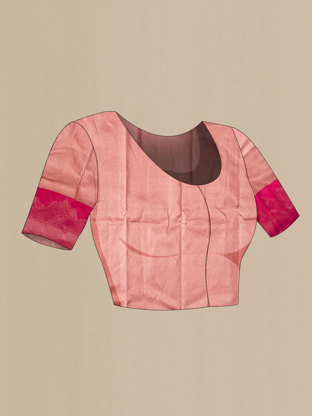 Peach Kanchipuram Tissue Silk Saree