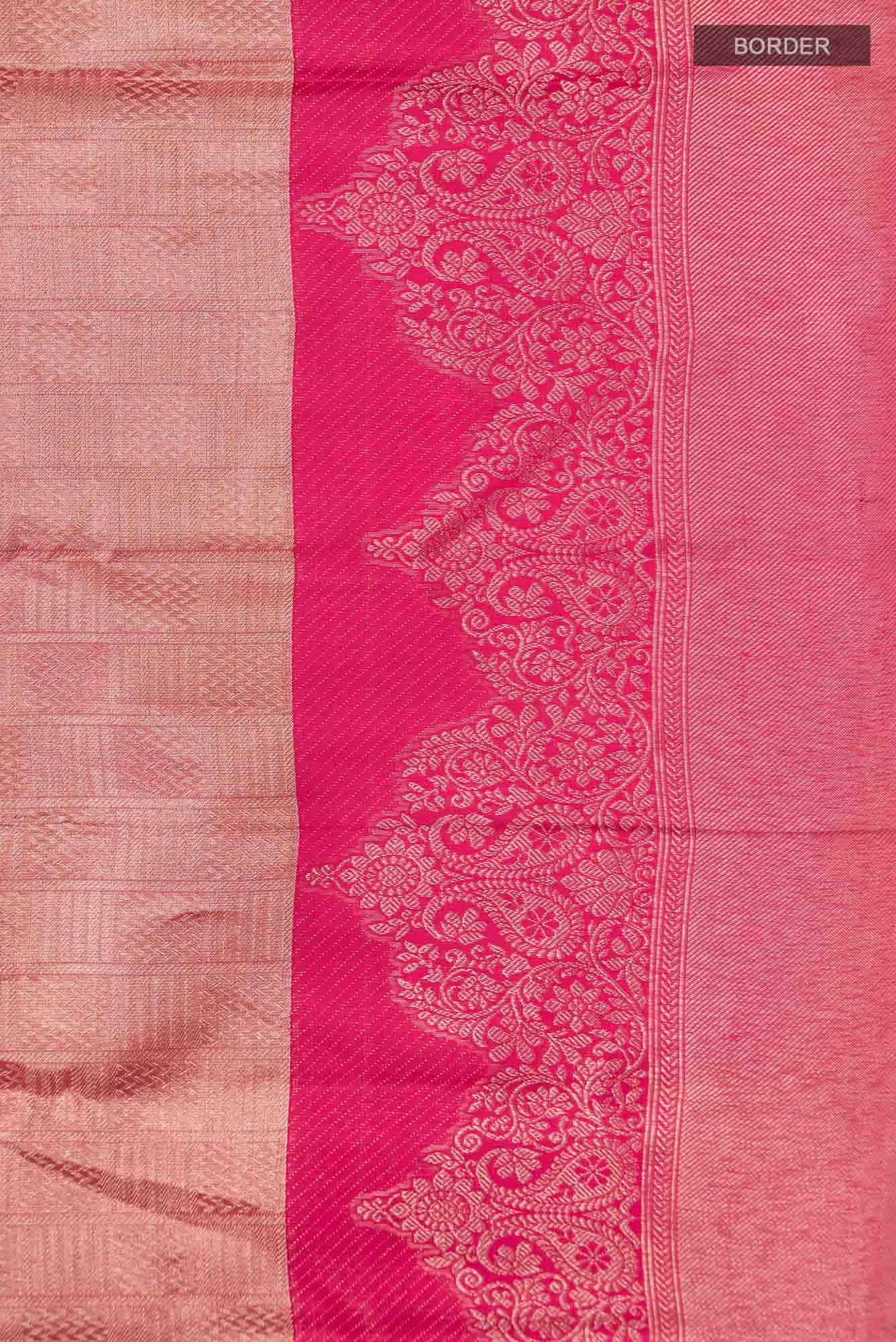 Peach Kanchipuram Tissue Silk Saree