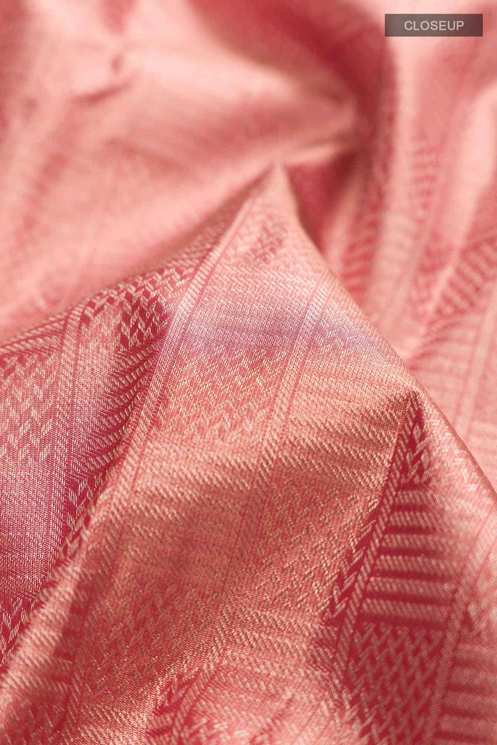 Peach Kanchipuram Tissue Silk Saree