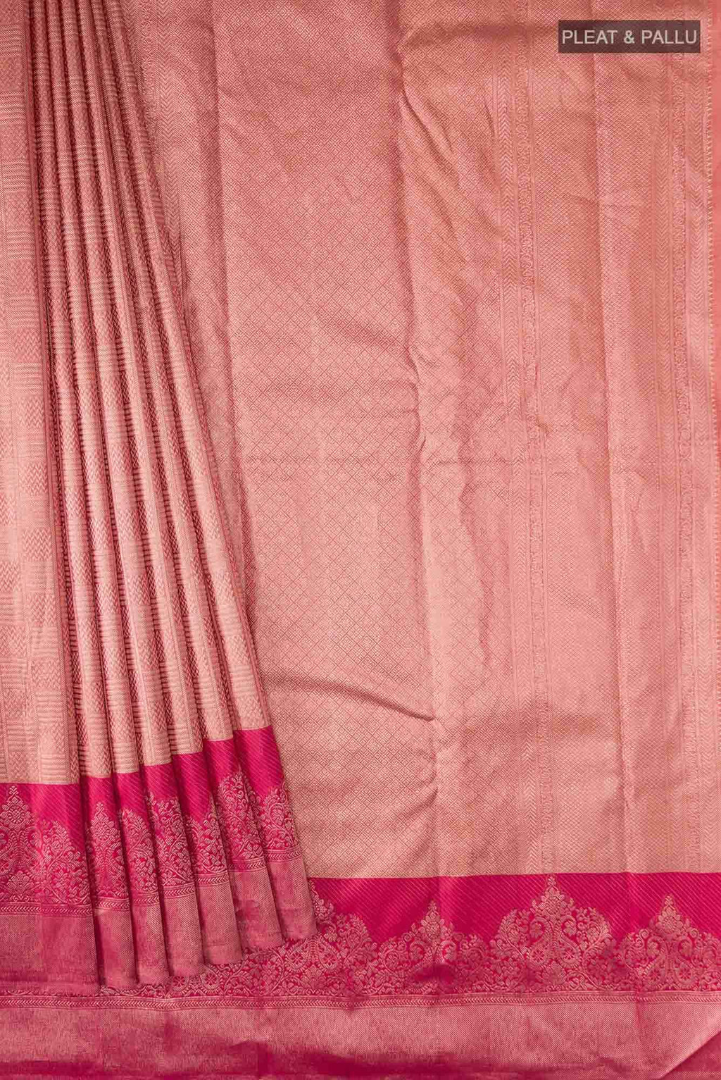 Peach Kanchipuram Tissue Silk Saree