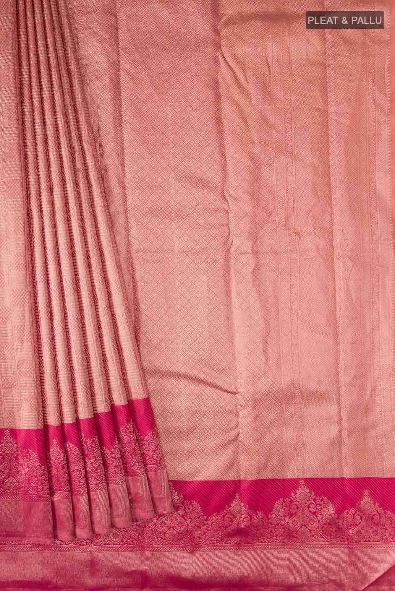Peach Kanchipuram Tissue Silk Saree