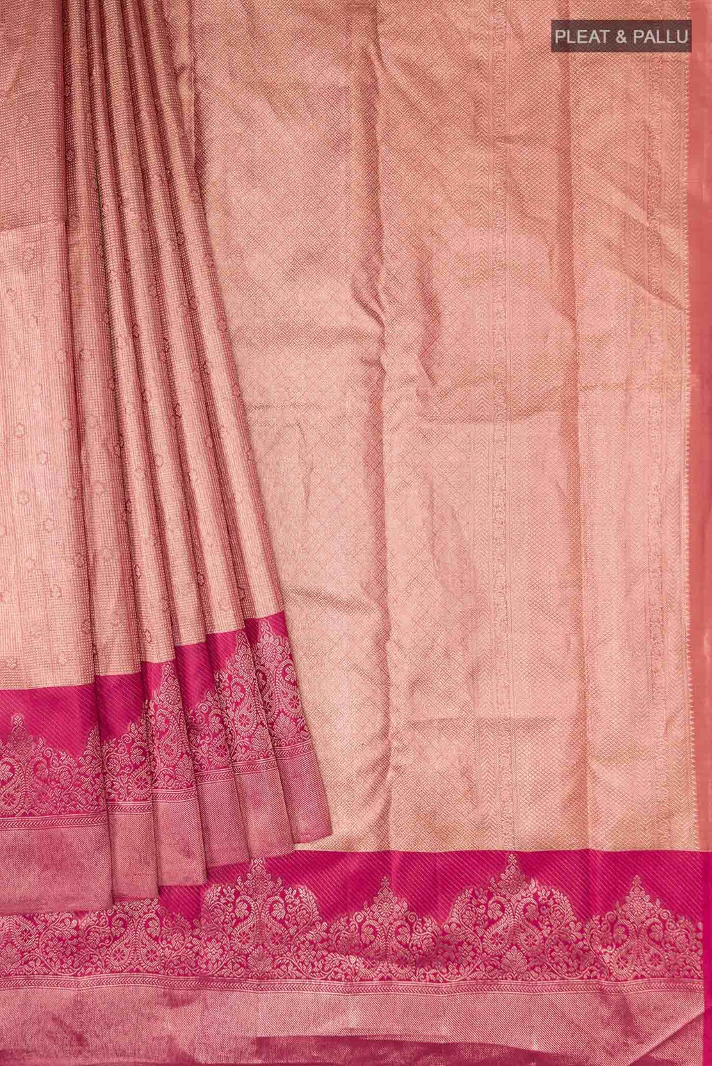 Peach Kanchipuram Silk Saree