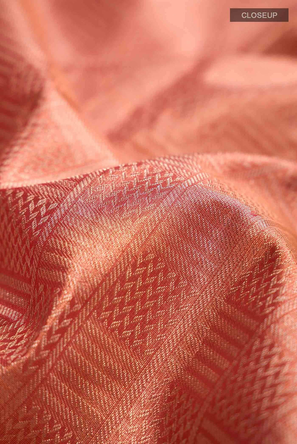 Orange with Gold Dual Tone Kanchipuram Tissue Silk Saree