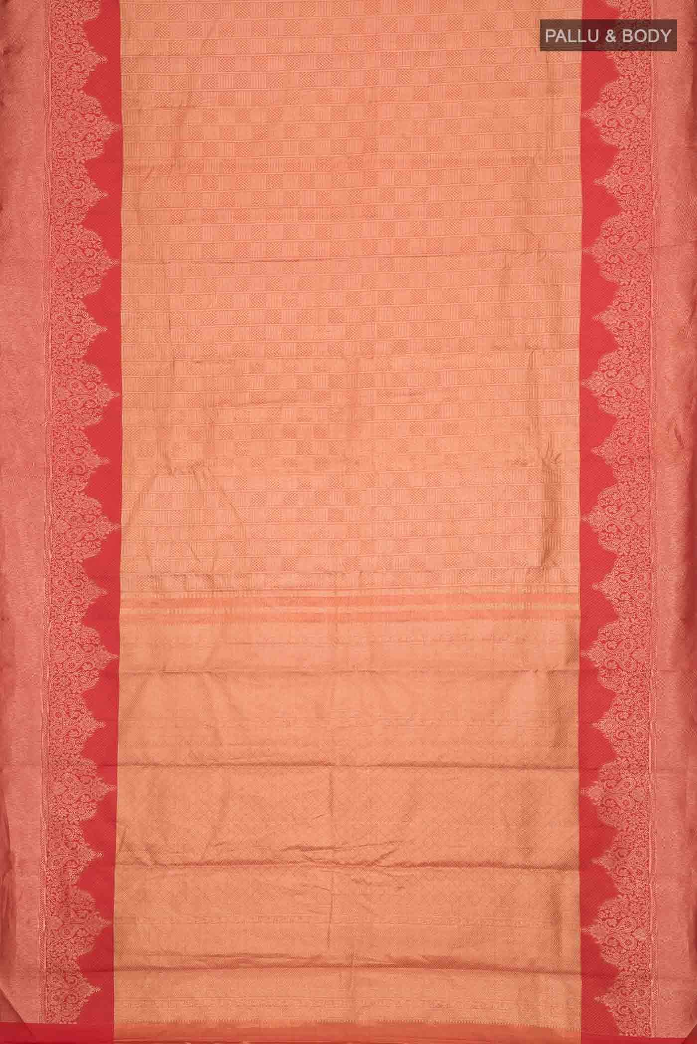 Orange with Gold Dual Tone Kanchipuram Tissue Silk Saree