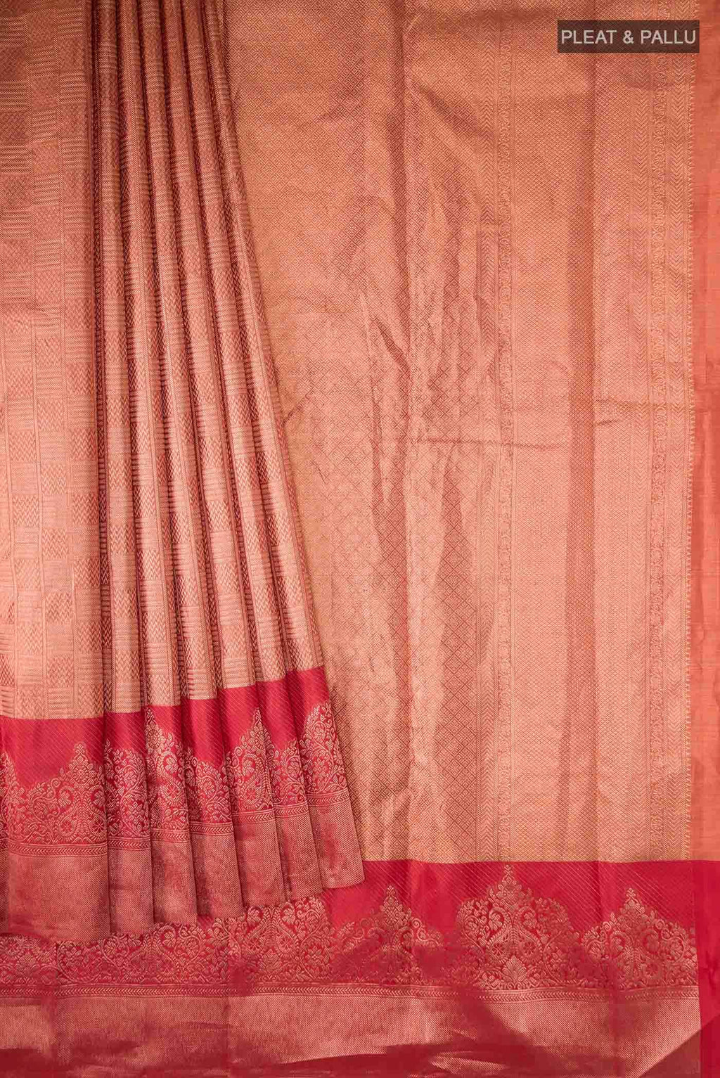 Orange with Gold Dual Tone Kanchipuram Tissue Silk Saree