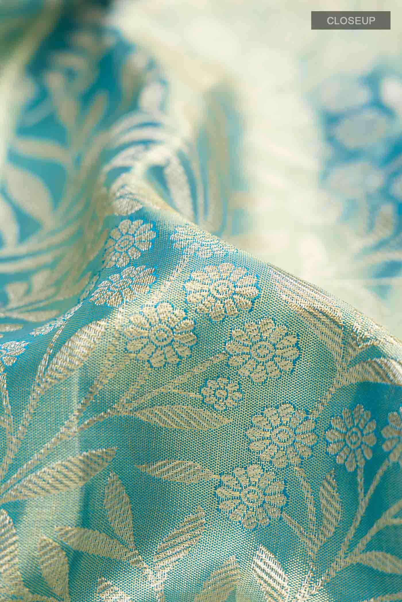 Blue Kanchipuram Tissue Silk Saree