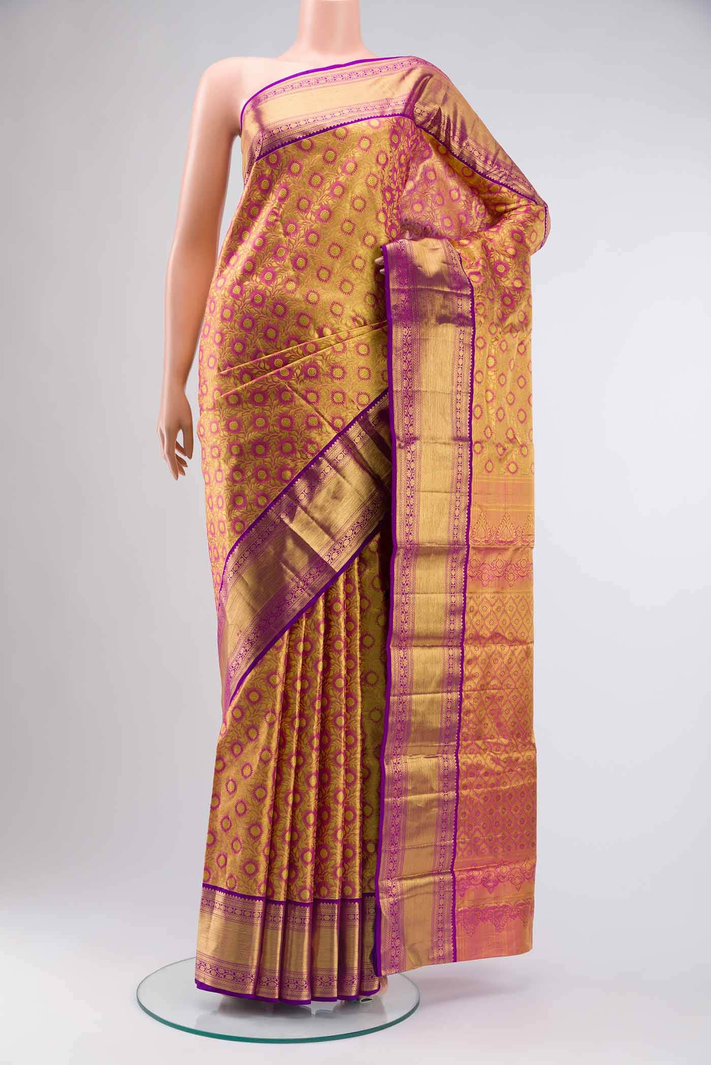 Gold Kanchipuram Silk Saree