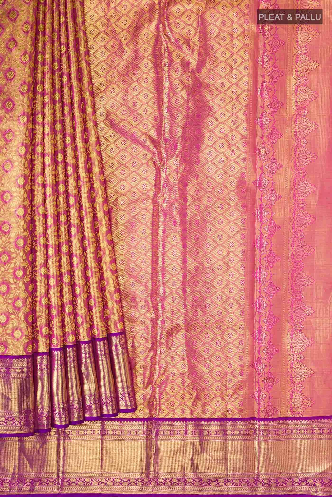 Gold Kanchipuram Silk Saree