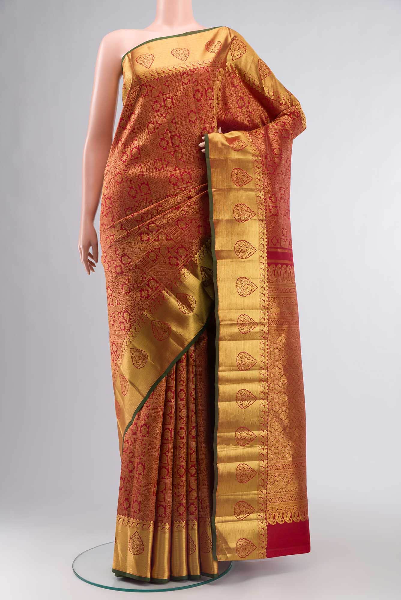 Maroon Kanchipuram Silk Saree