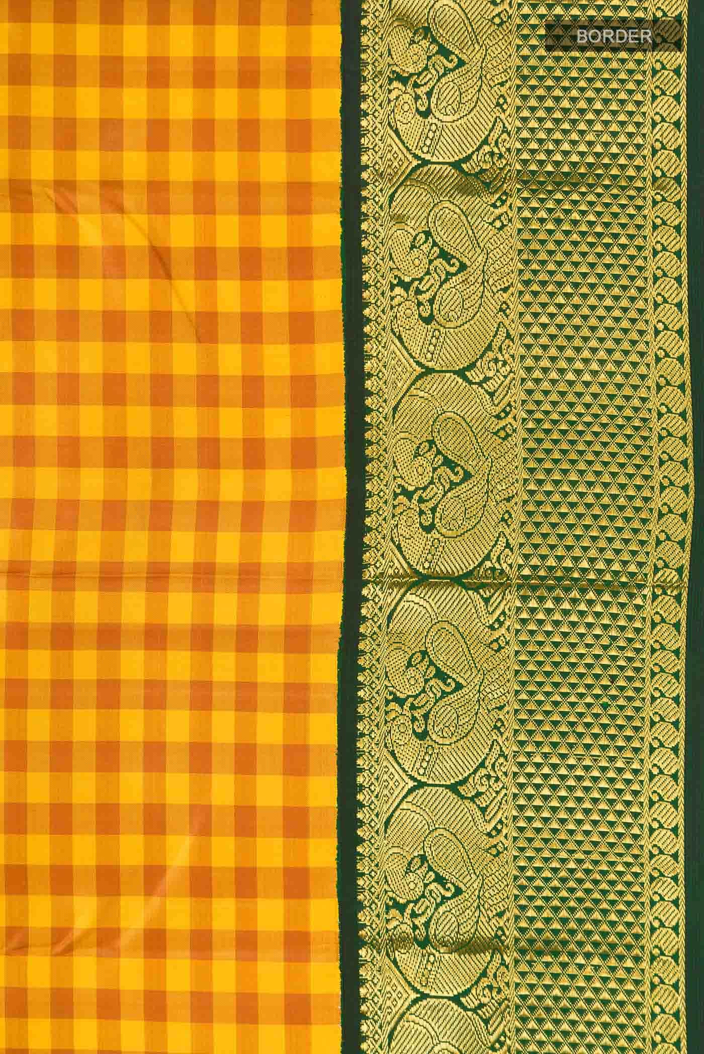 Yellow Kanchipuram Silk Saree