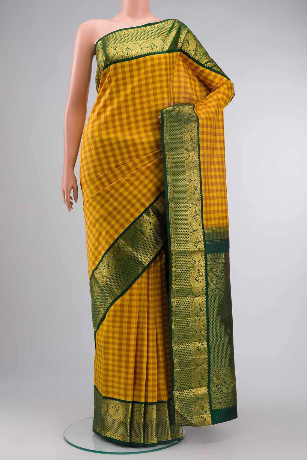 Yellow Kanchipuram Silk Saree