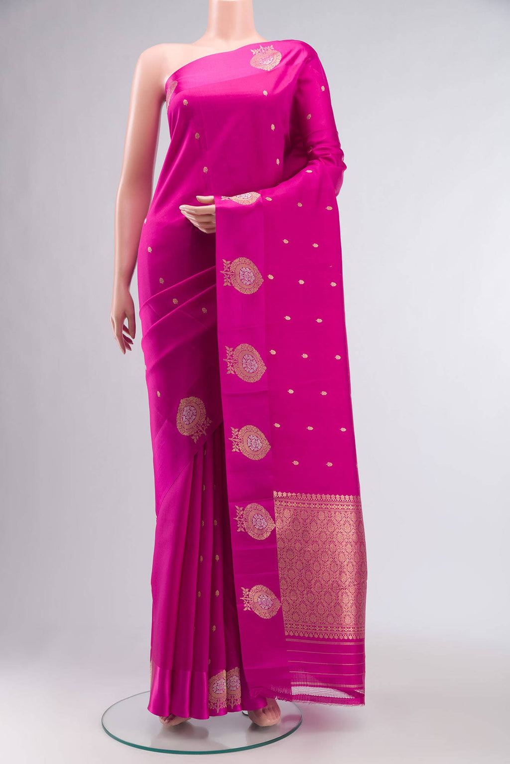 Rani Pink Banarasi Katan Silk Saree