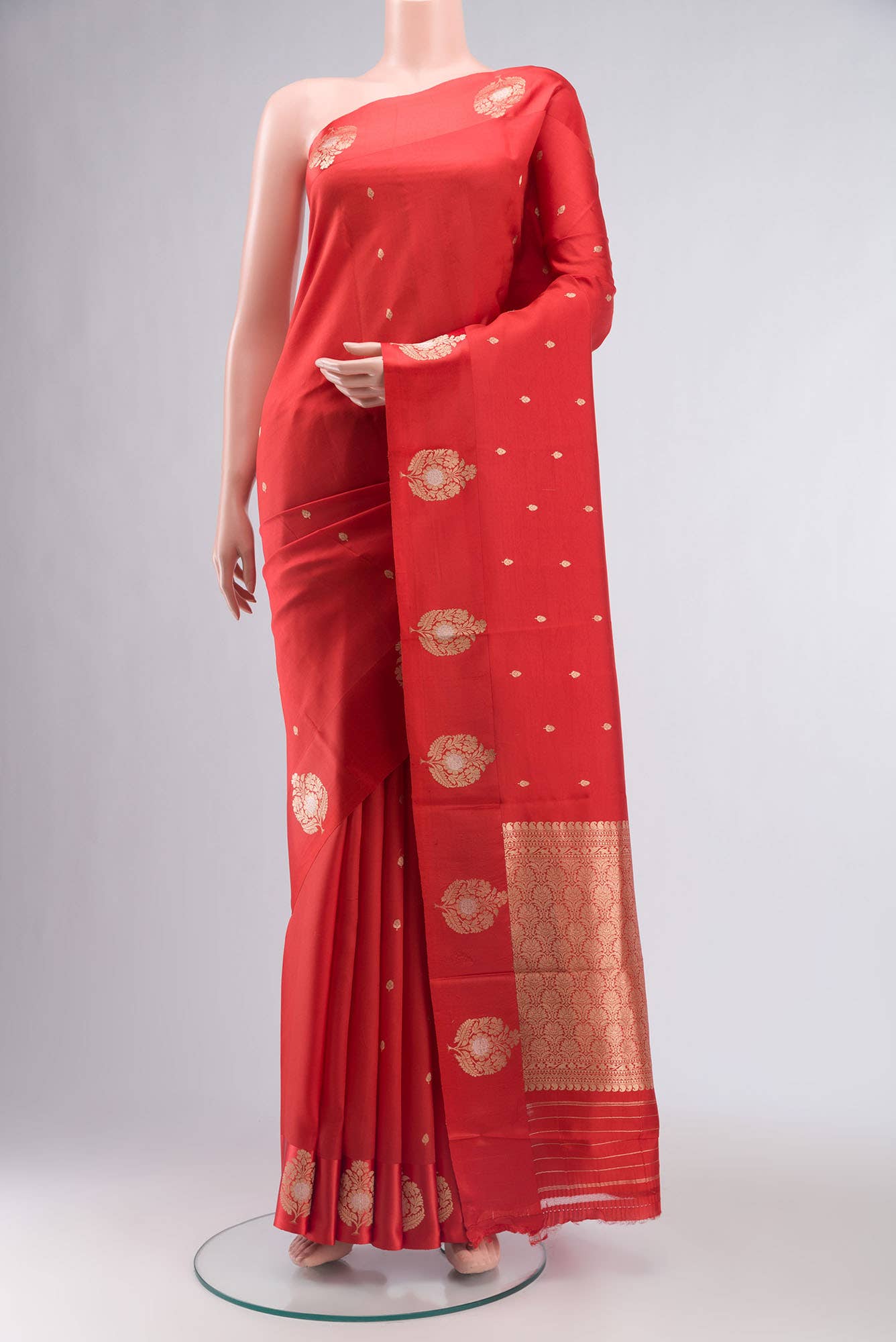 Red Banarasi Katan Silk Saree