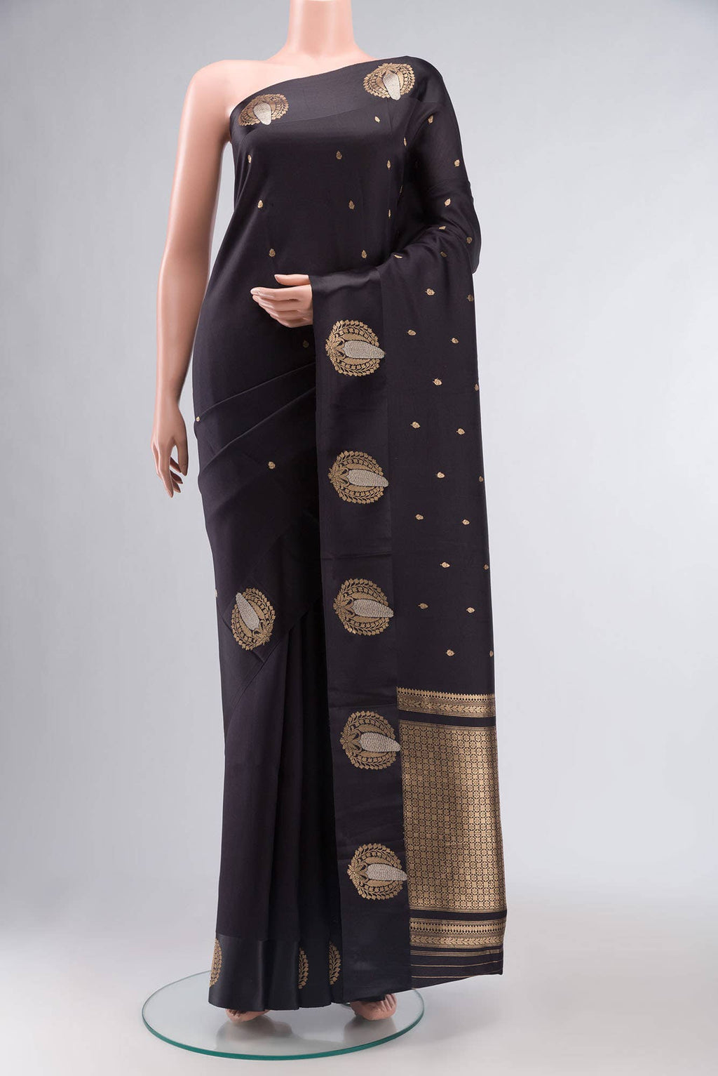 Black Banarasi Katan Silk Saree