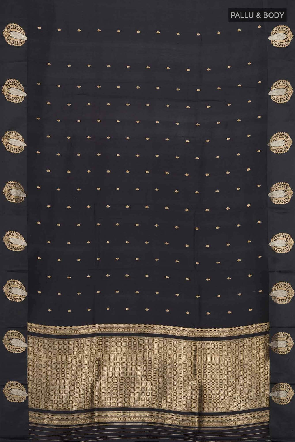 Black Banarasi Katan Silk Saree
