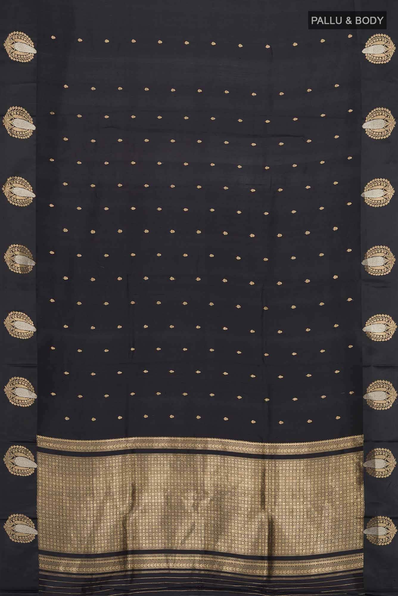 Black Banarasi Katan Silk Saree