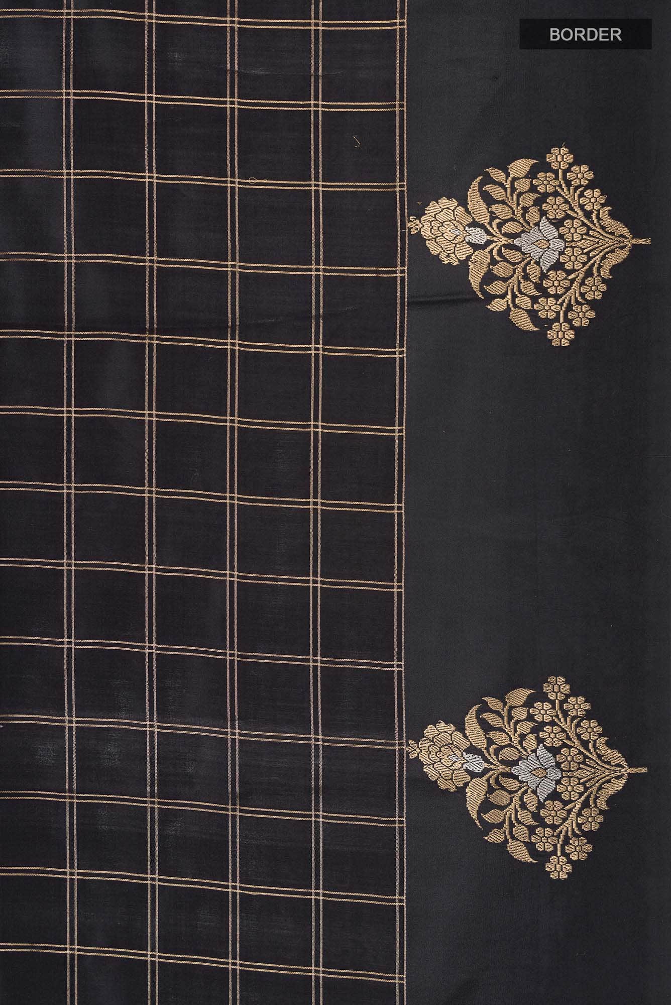 Black Banarasi Katan Silk Saree