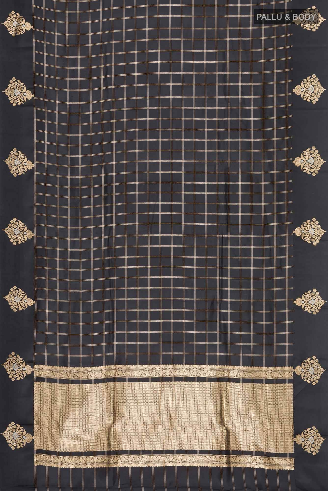 Black Banarasi Katan Silk Saree
