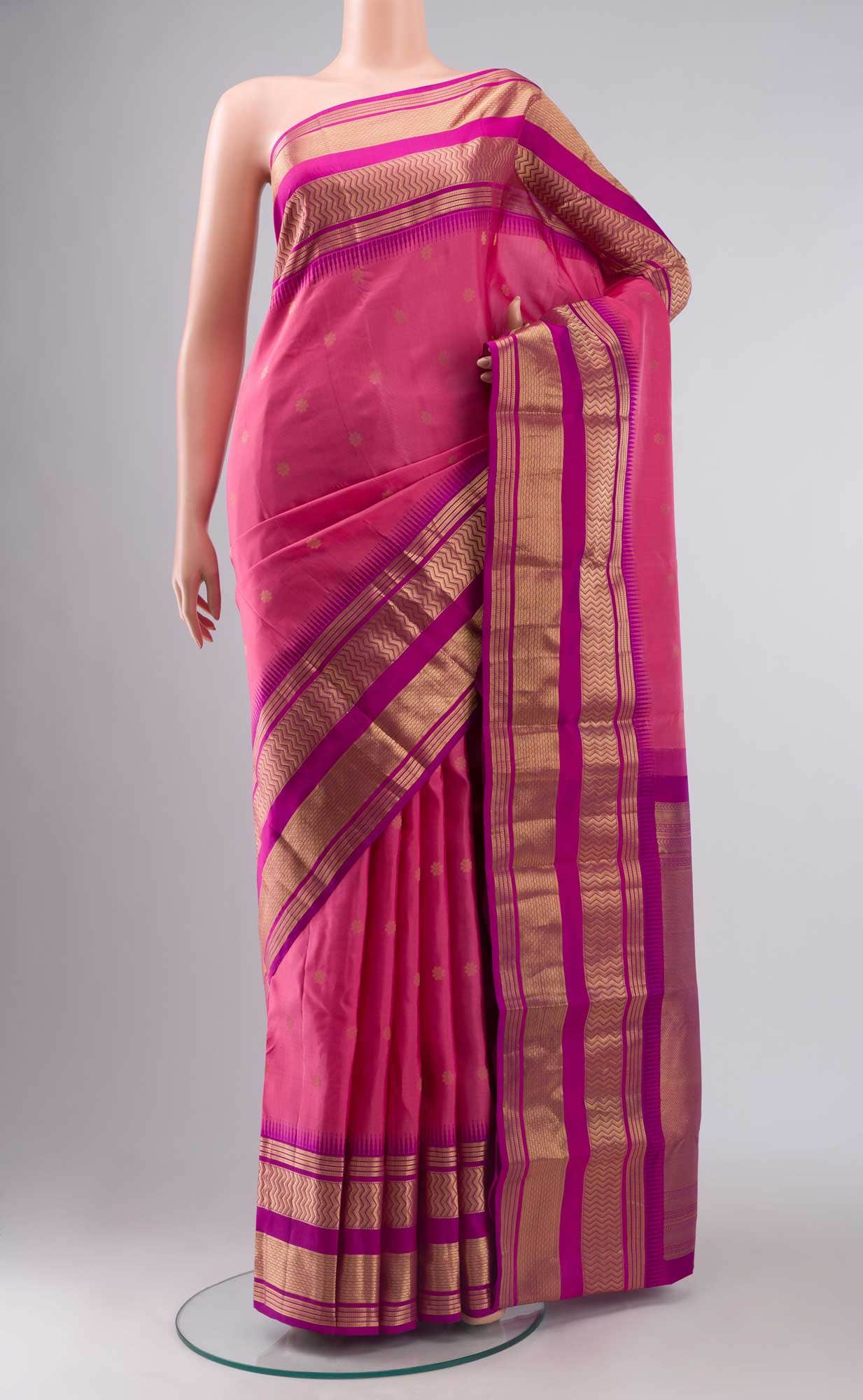 Pink Kanchipuram Silk Saree