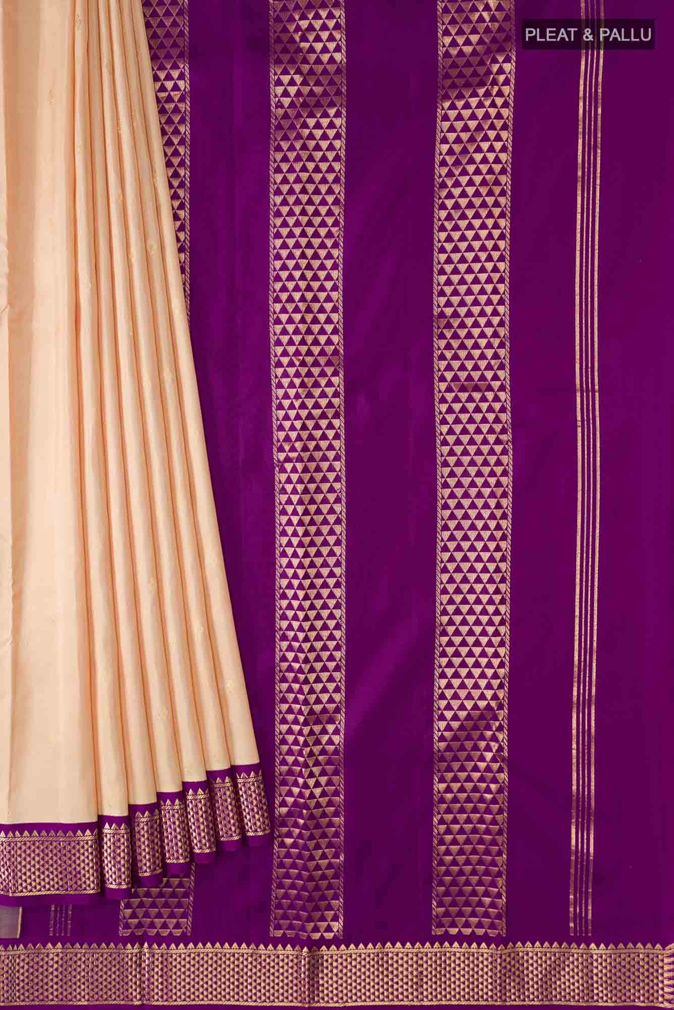 Beige Kanchipuram Silk Saree